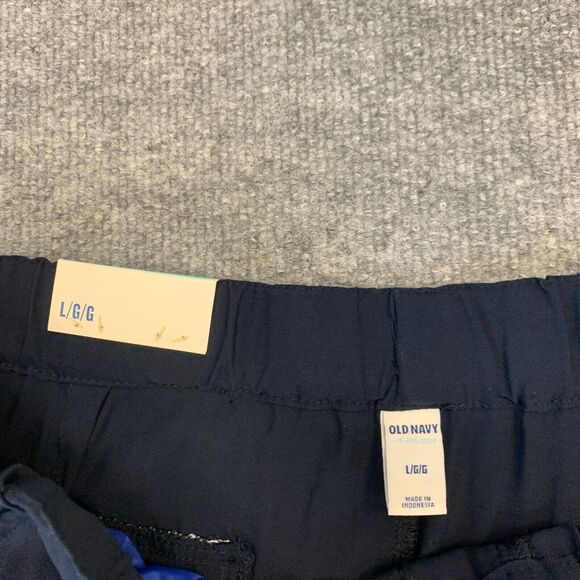 Old Navy Pixie Pants Womens L Large Navy Blue Tuxedo Stripe Ankle Crop Drawcord - Picture 9 of 16